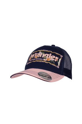 WRANGLER TAYLOR TRUCKER CAP (NAVY/BLUSH)