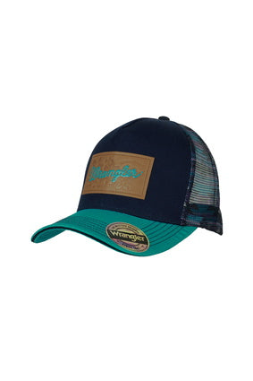 Wrangler Womens Zoe HP Ponytail Trucker Cap (Navy/Teal)