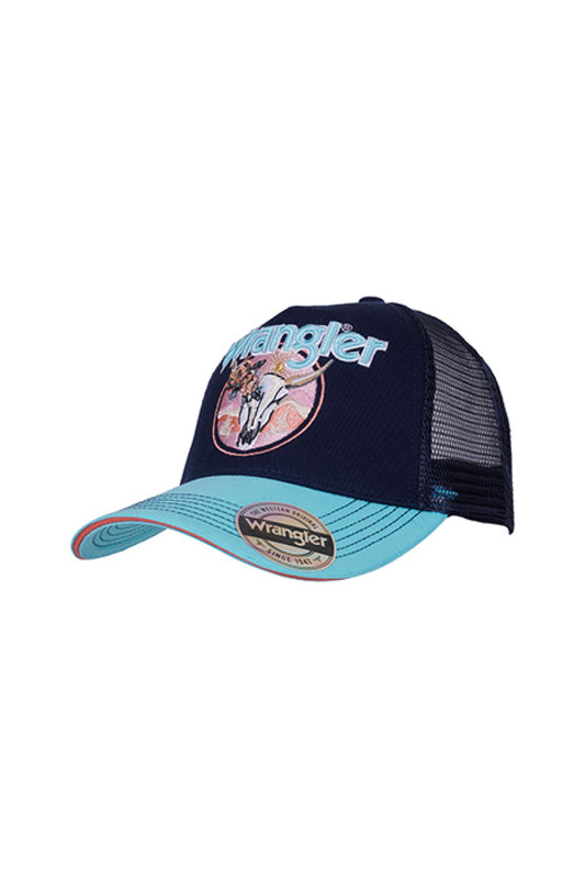 Wrangler Womens Chelsea Trucker Cap (Navy/Aqua)