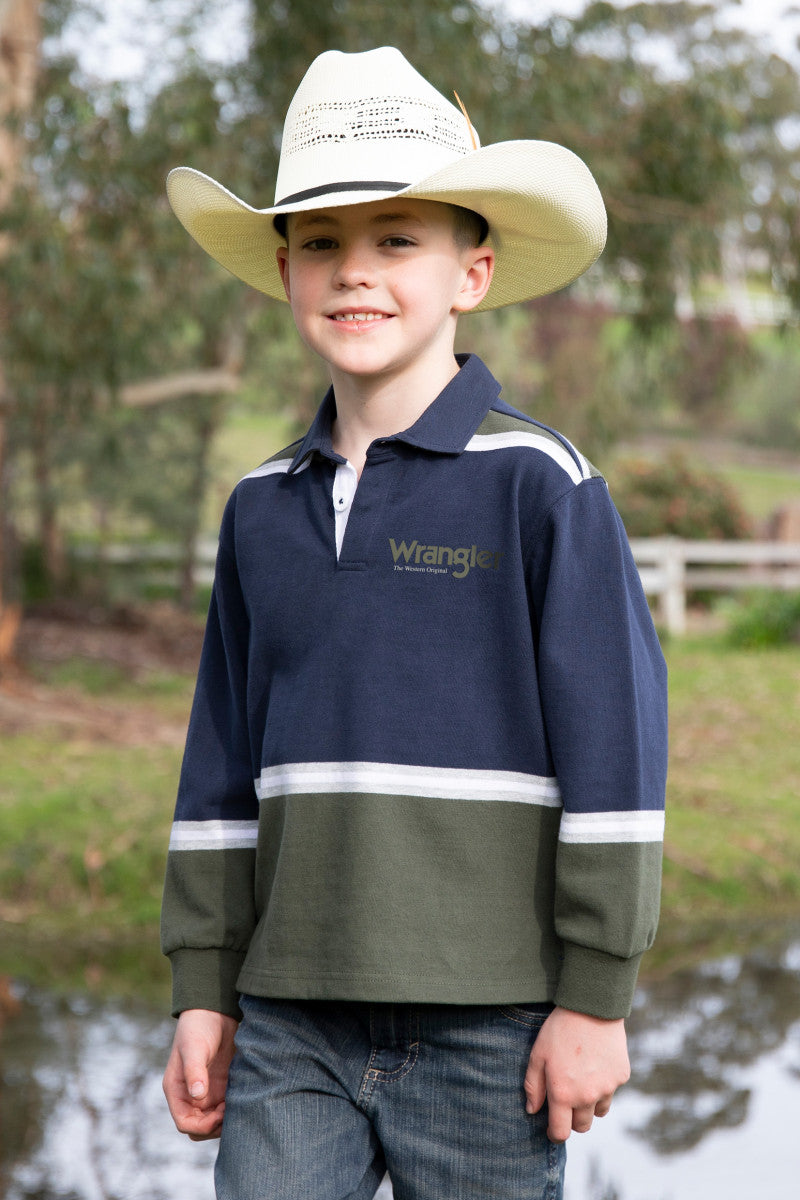 WRANGLER BOYS RICHARD RUGBY (CYPRESS/NAVY)