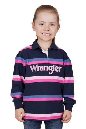 WRANGLER GIRLS JADA RUGBY (NAVY/PINK)