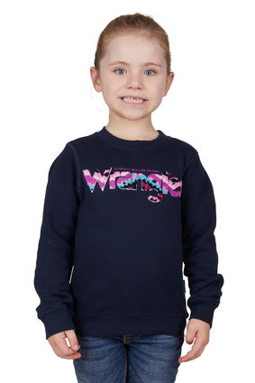 WRANGLER GIRLS DOLORIS CREW (NAVY) - CLEARANCE