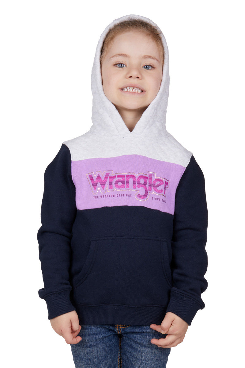 WRANGLER GIRLS SALLEY PULLOVER HOODIE (NAVY/WHITE)