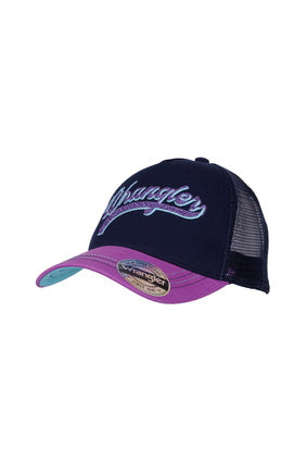 WRANGLER KIDS HILDA TRUCKER CAP (NAVY/VIOLET)