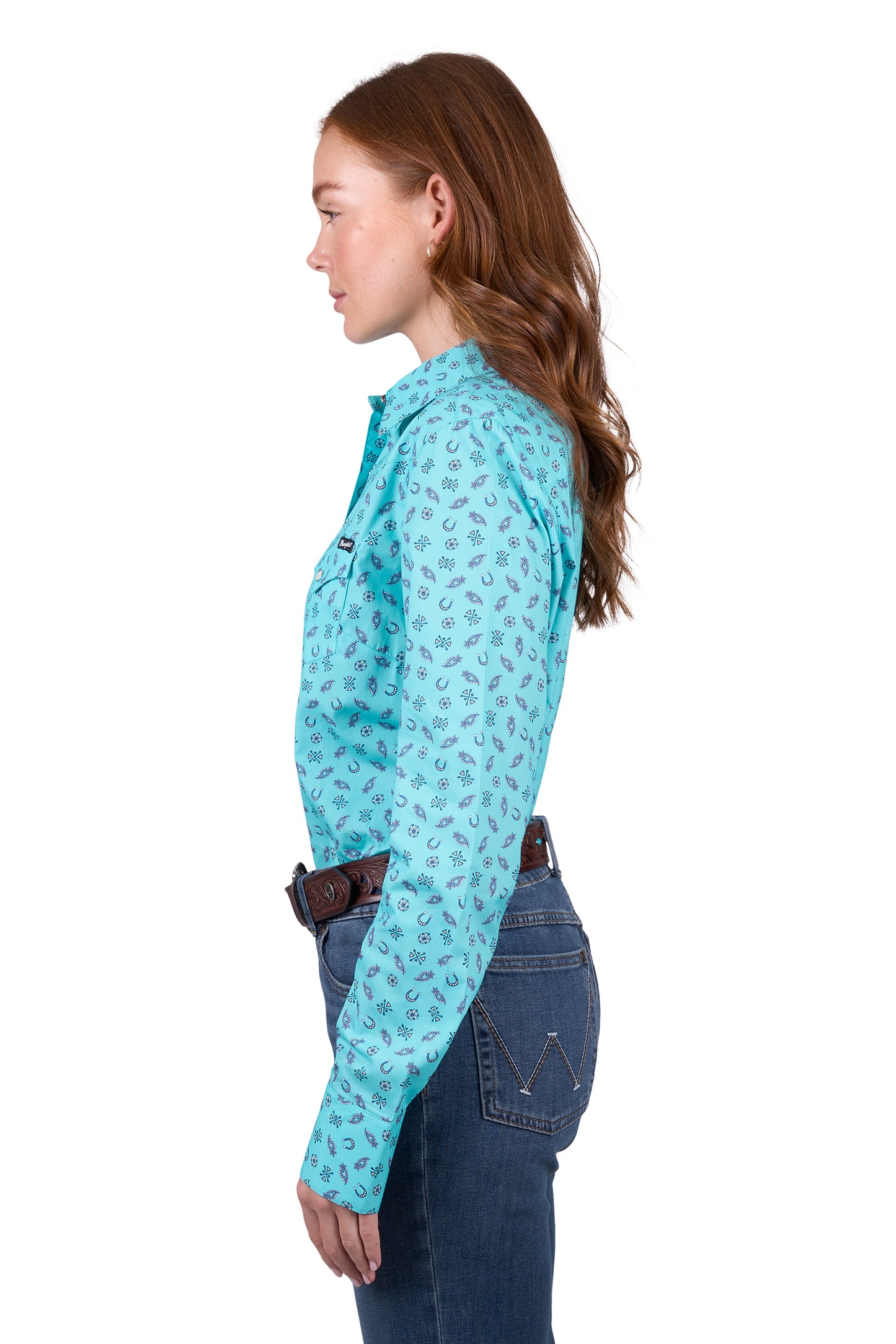 Wrangler Womens JANICE LS SHIRT - AQUA