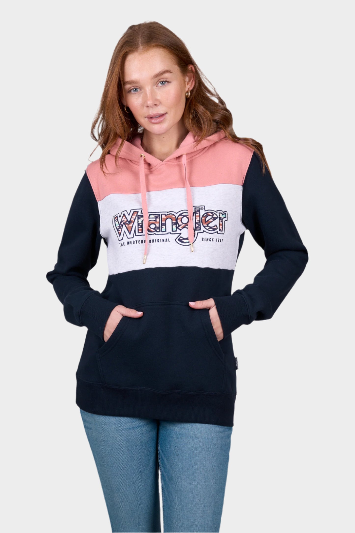 Wrangler Womens MINDY HOODIE - NAVY/PINK