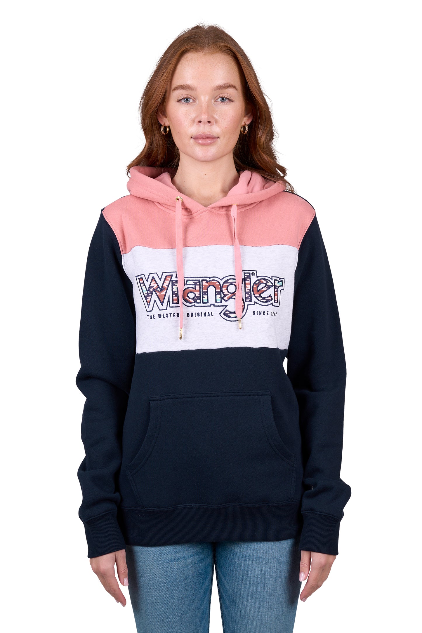 Wrangler Womens MINDY HOODIE - NAVY/PINK