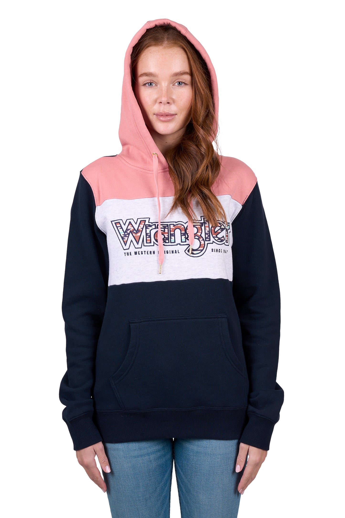 Wrangler Womens MINDY HOODIE - NAVY/PINK