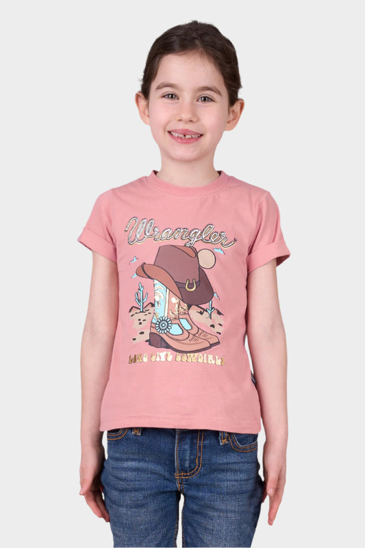 Wrangler GIRLS GISELLE SS TEE - PINK