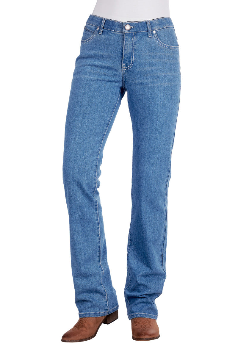 WRANGLER WOMENS AUSTIN JEAN Q-BABY (FADED BLUE) 34"LEG