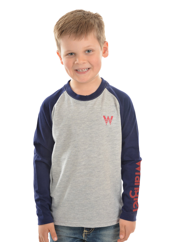 Wrangler Boys Logo Sleeve Raglan L/S Tee