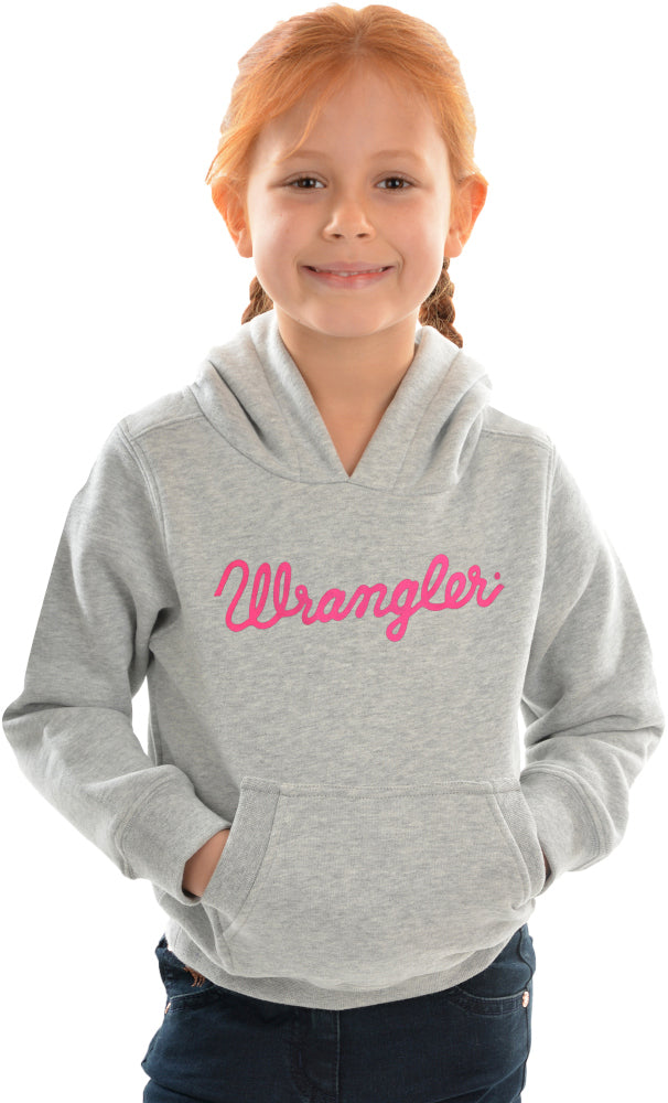 Wrangler Girls Logo Pullover Hoodie - Grey Marle