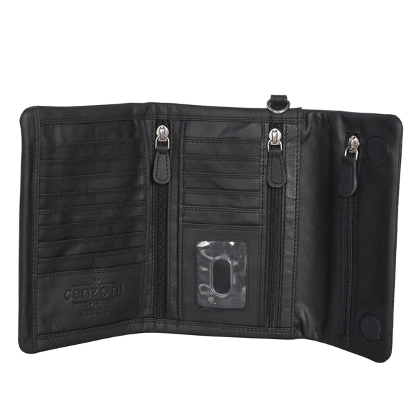 Cenzoni Hairon Ladies Wallet - ZHQOPTF01 BLK