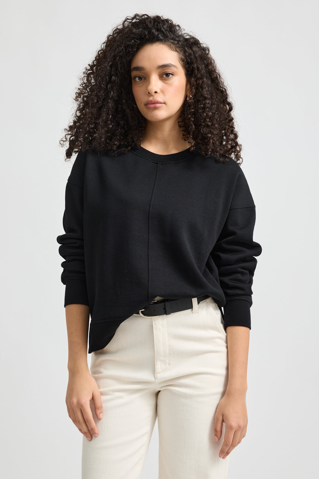 Toorallie Women's Lounge Split Hem Crew - Black