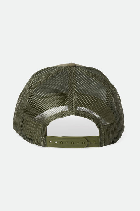 Brixton Alpha Black Netplus trucker Hat - Olive