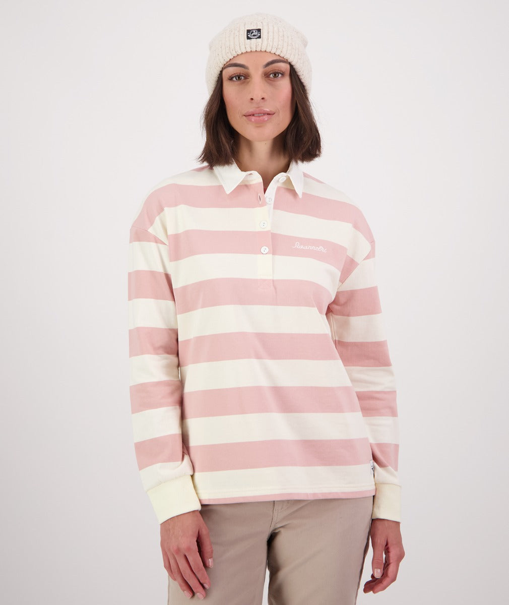 Swanndri Women's Carlaw Long Sleeve Rugby - CLEARANCE_Pink