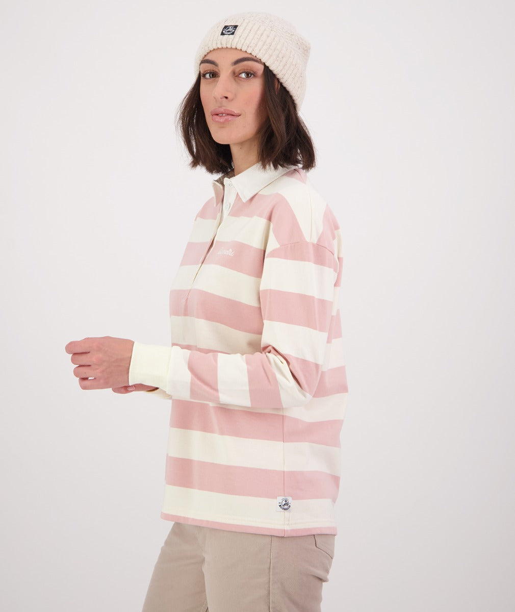 Swanndri Women's Carlaw Long Sleeve Rugby - CLEARANCE_Pink