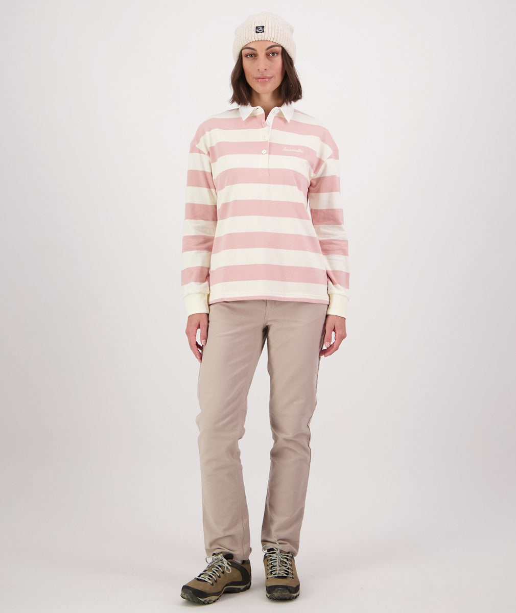 Swanndri Women's Carlaw Long Sleeve Rugby - CLEARANCE_Pink