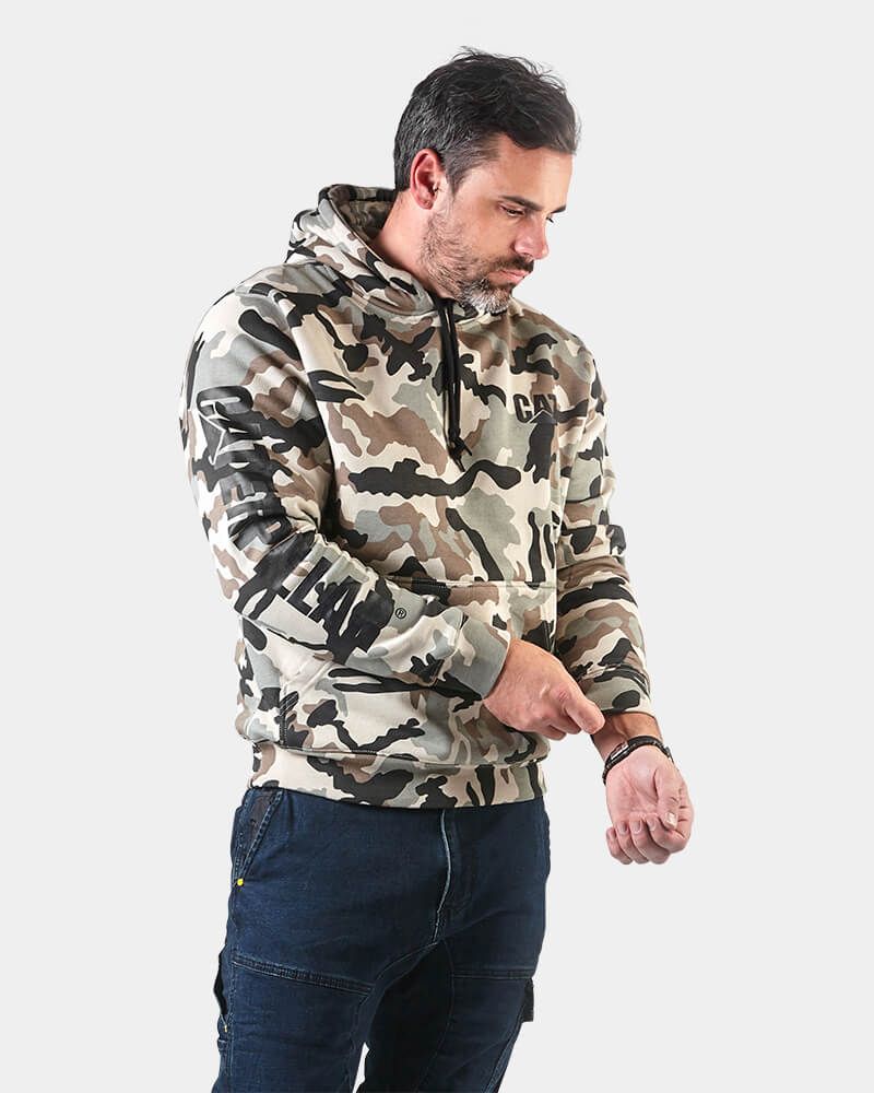 CAT LOGO PANEL HOODIE (NEO CAMO / CAMO) - CLEARANCE