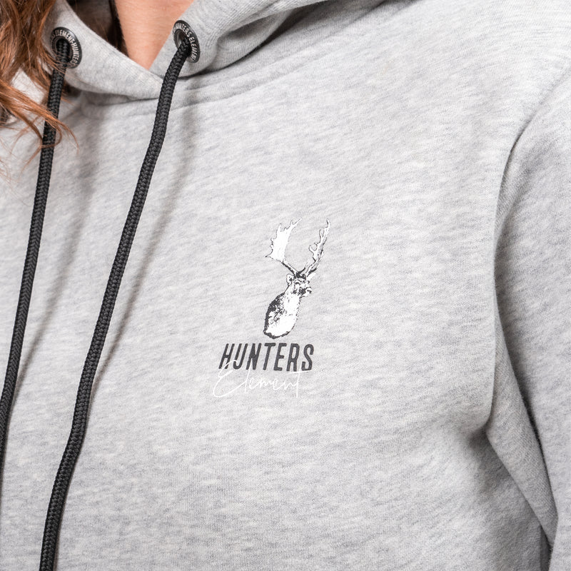 HUNTERS ELEMENT WOMEN'S CROAKER HOODIE - GREY MARLE