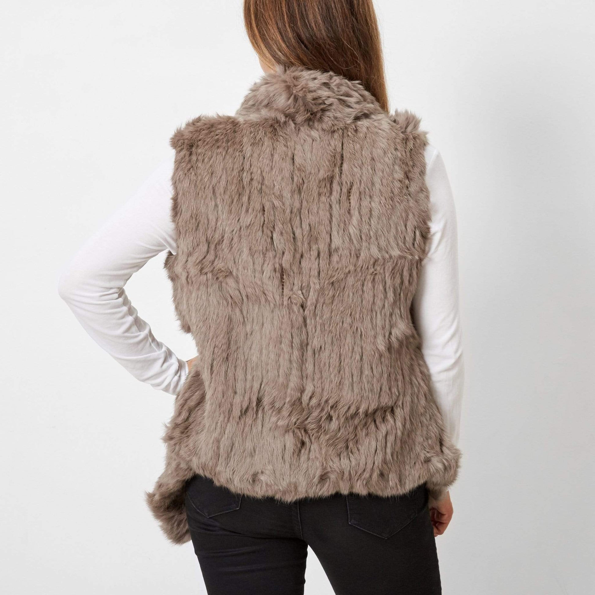 Heavenly Craft Rabbit Fur Vest - V.41_Soft Brown