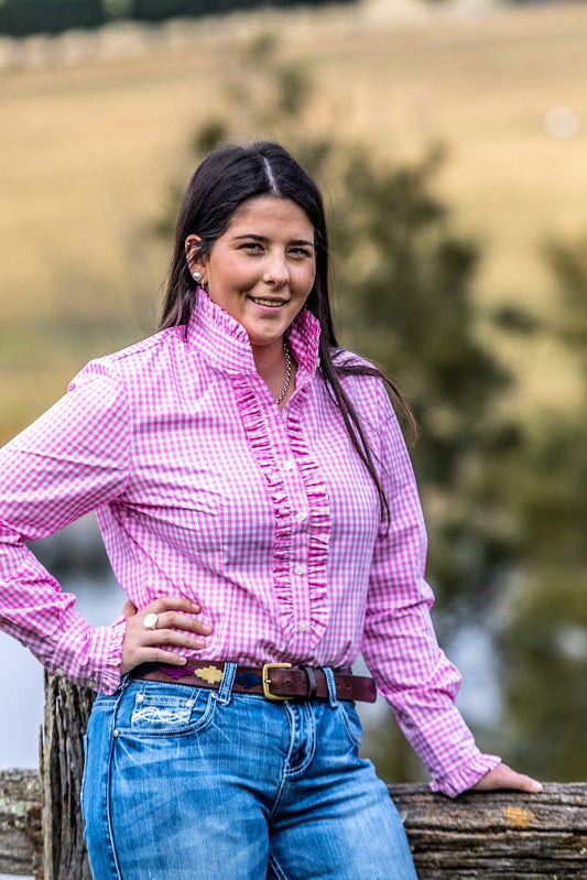 Black Colt Kirby Shirt Pink Gingham