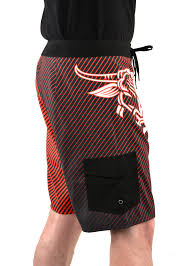 BULLZYE MENS LATITUDE BOARDSHORT - BLACK/RED