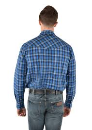 WRANGLER ASH CHECK LOGO WESTERN LONG SLEEVE SHIRT