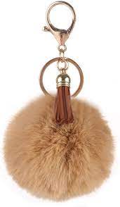 Heavenly Craft Rabbit Ball Keychain with Tassel