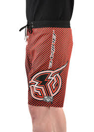 BULLZYE MENS LATITUDE BOARDSHORT - BLACK/RED