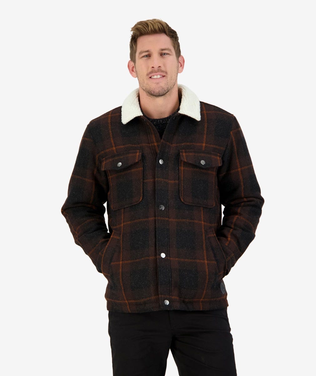 Swanndri Men's Kaituna Sherpa Lined Jacket (Double Brown) - SALE