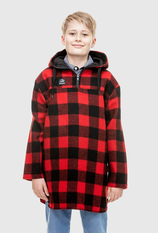 Swanndri Kid's Brixton Wool Bushshirt - Red/Black Check