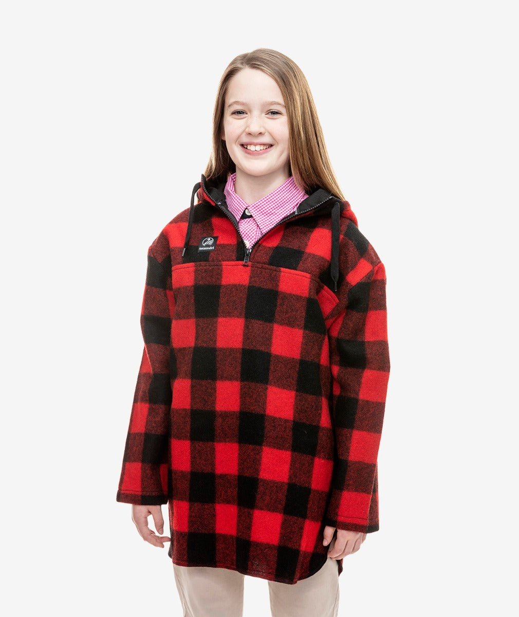 Swanndri Kid's Brixton Wool Bushshirt - Red/Black Check