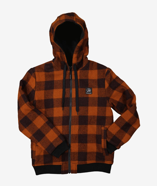 Swanndri Kid's Crooked River Wool Hoodie - Ginger Check