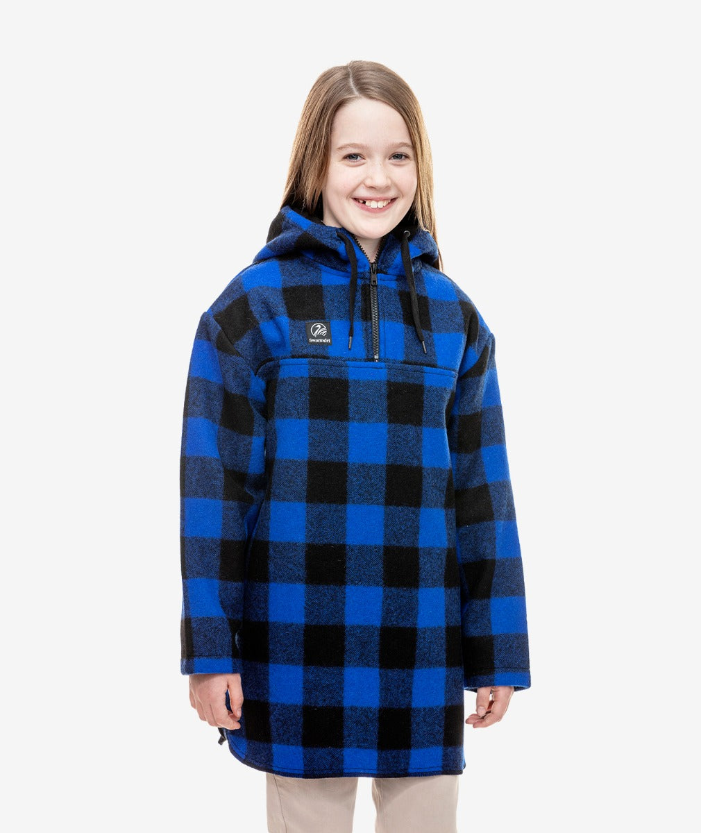 Swanndri Kid's Brixton Wool Bushshirt - Blue / Black Check