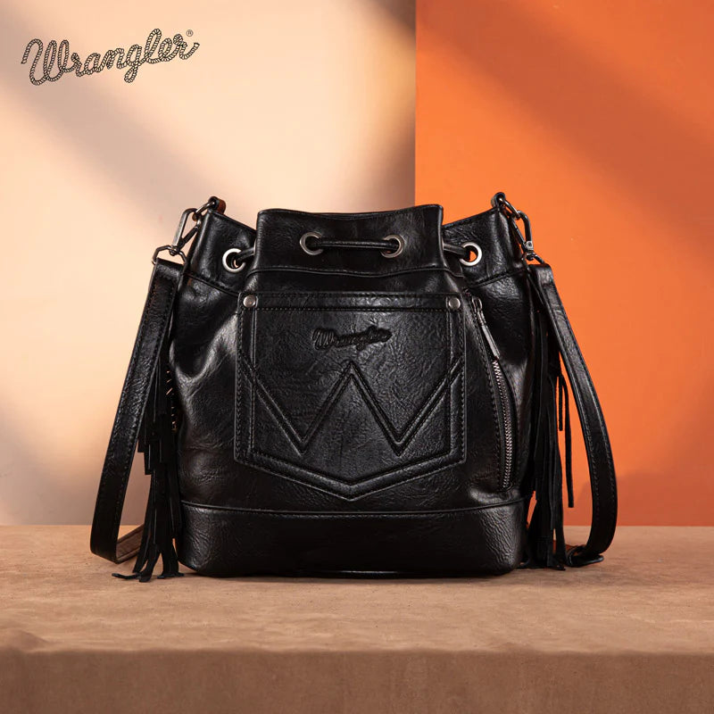 Wrangler Women's Maya Aztec Bucket Bag - Black