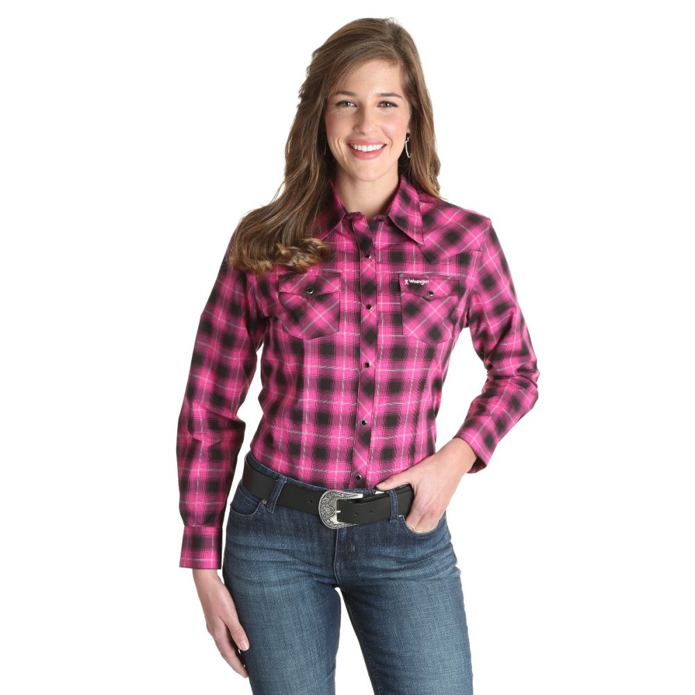 Wrangler USA Women's Tough Enough to Wear Pink L/S