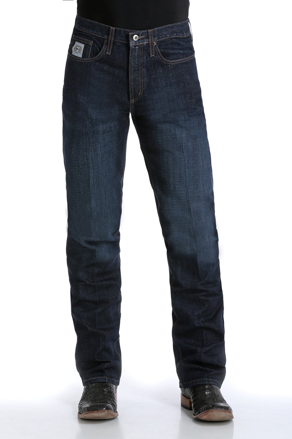 CINCH MEN'S SLIM FIT SILVER LABEL - DARK STONEWASH 34 LEG