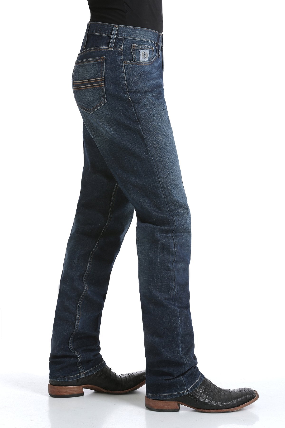 CINCH MEN'S SLIM FIT STRETCH SILVER LABEL - DARK STONEWASH 34 LEG