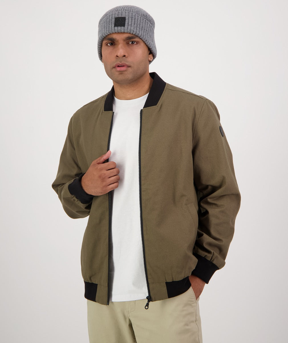 Swanndri Men's Bevan Canvas Bomber Jacket - Dark Olive