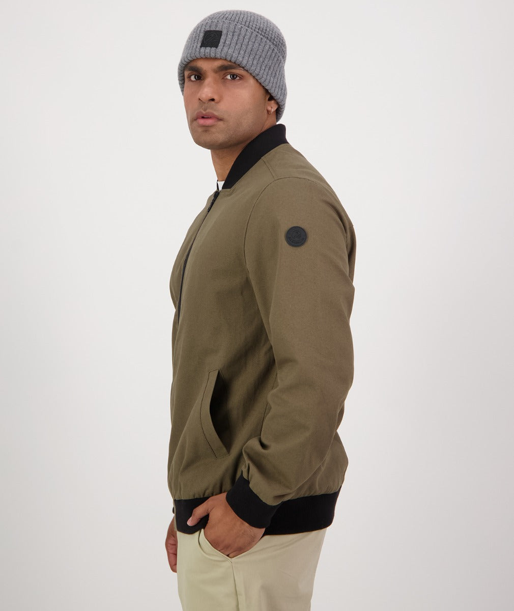 Swanndri Men's Bevan Canvas Bomber Jacket - Dark Olive