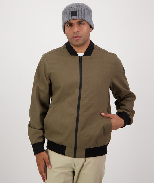 Swanndri Men's Bevan Canvas Bomber Jacket - Dark Olive