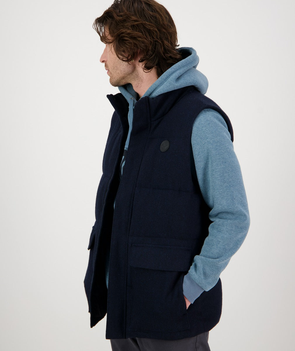 Swanndri Men's Coddington Insulated Vest (Herringbone Navy)