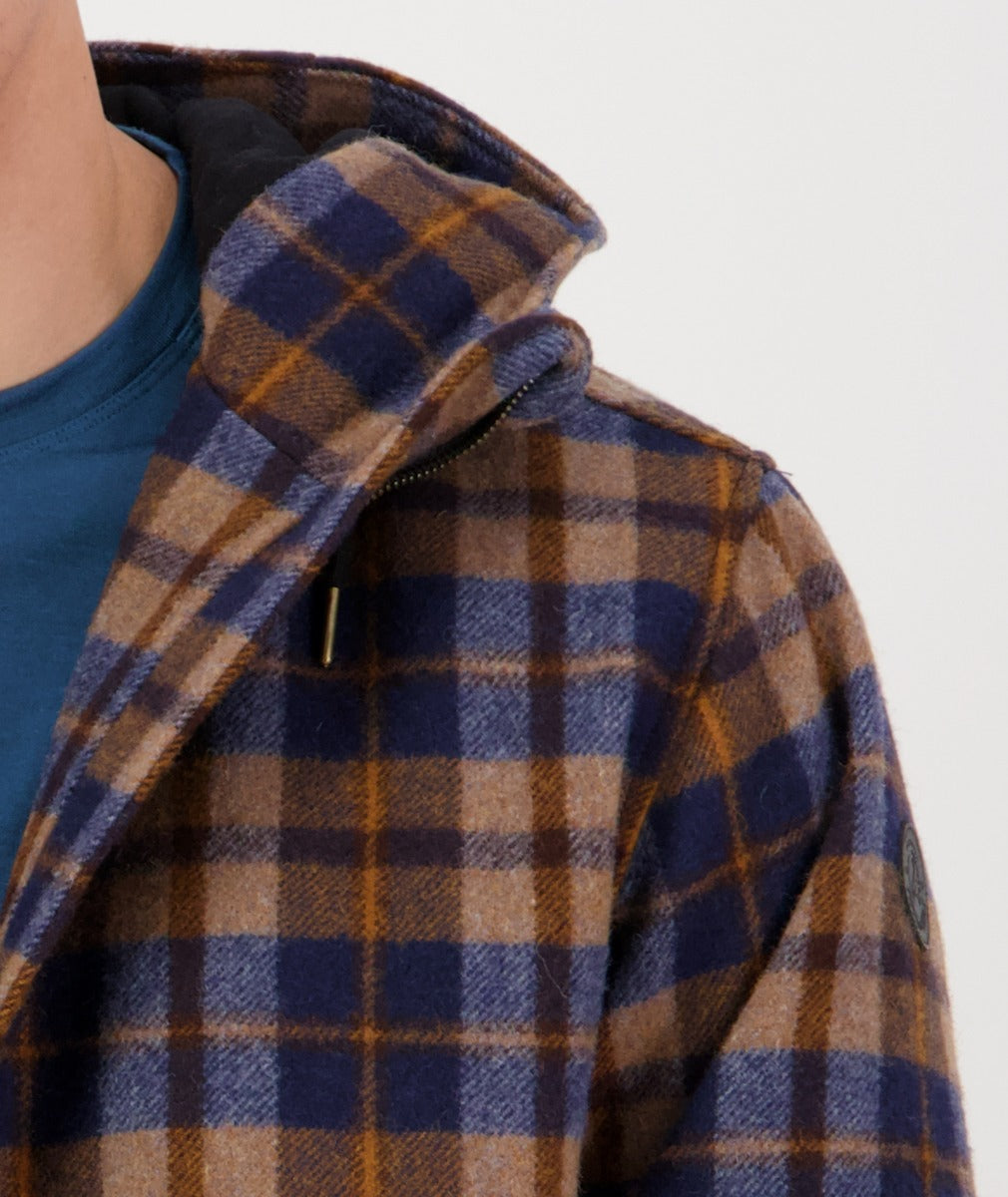 Swanndri Men's Dunwich Wool Hoodie - Toffee Check