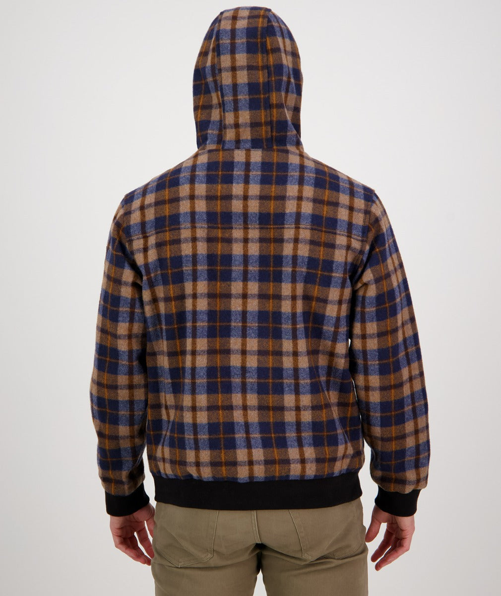 Swanndri Men's Dunwich Wool Hoodie - Toffee Check