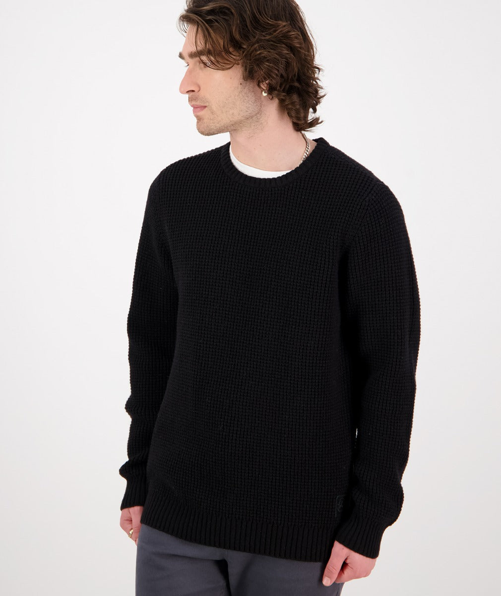 Swanndri Men's Fistral Waffle Knit - Black