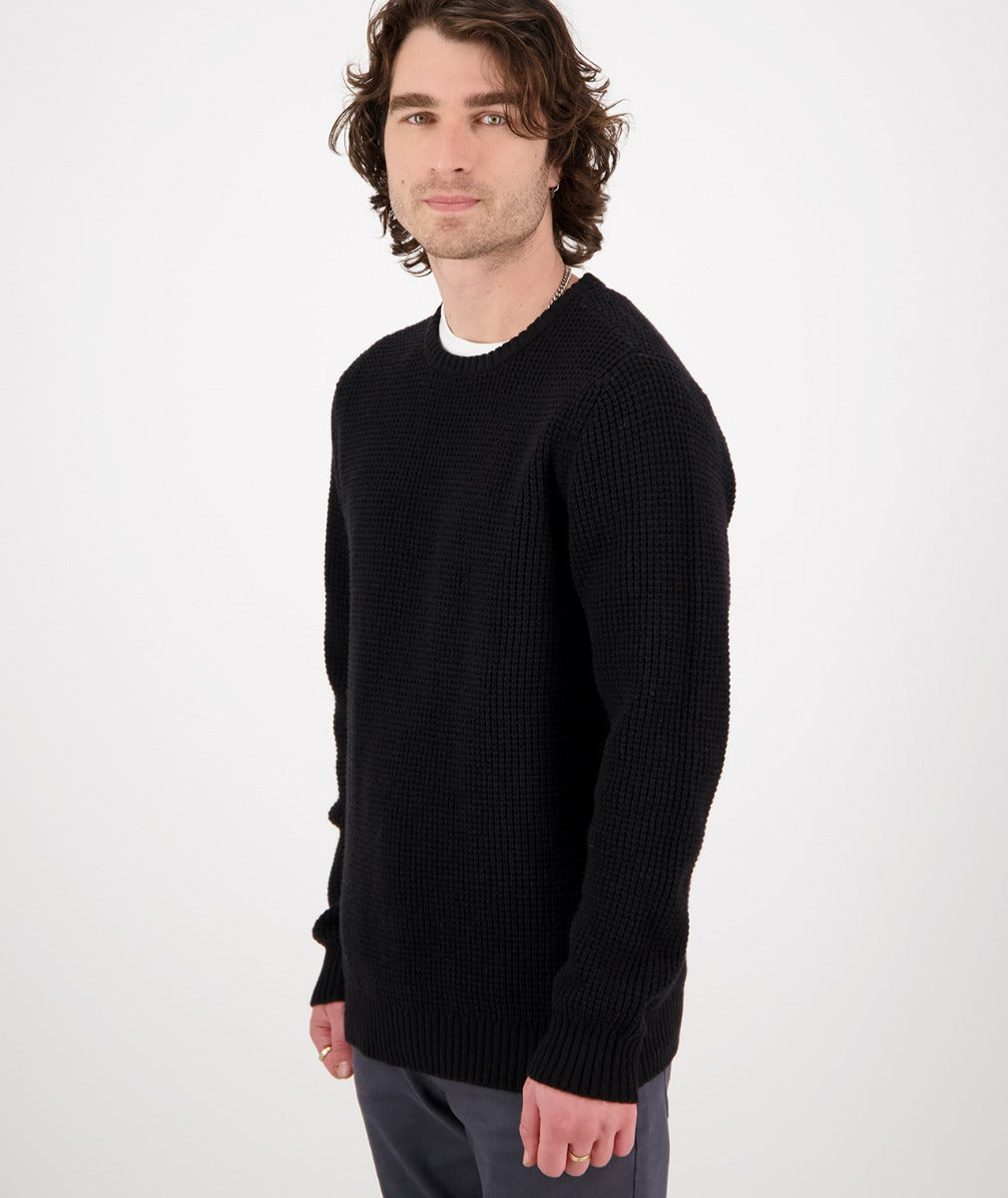 Swanndri Men's Fistral Waffle Knit - Black