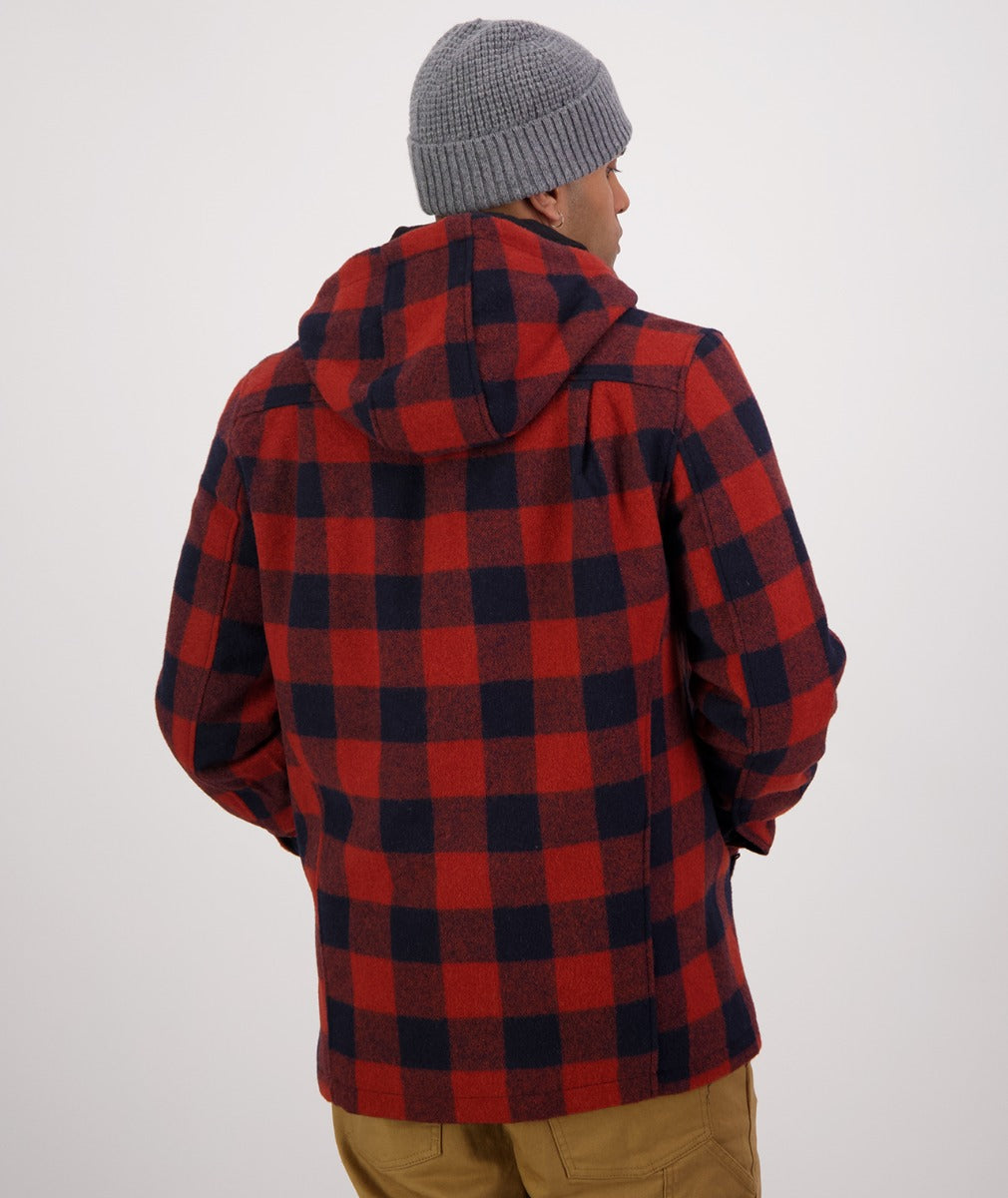 Swanndri Men's Hudson Hoodie - Burnt Merlot Check