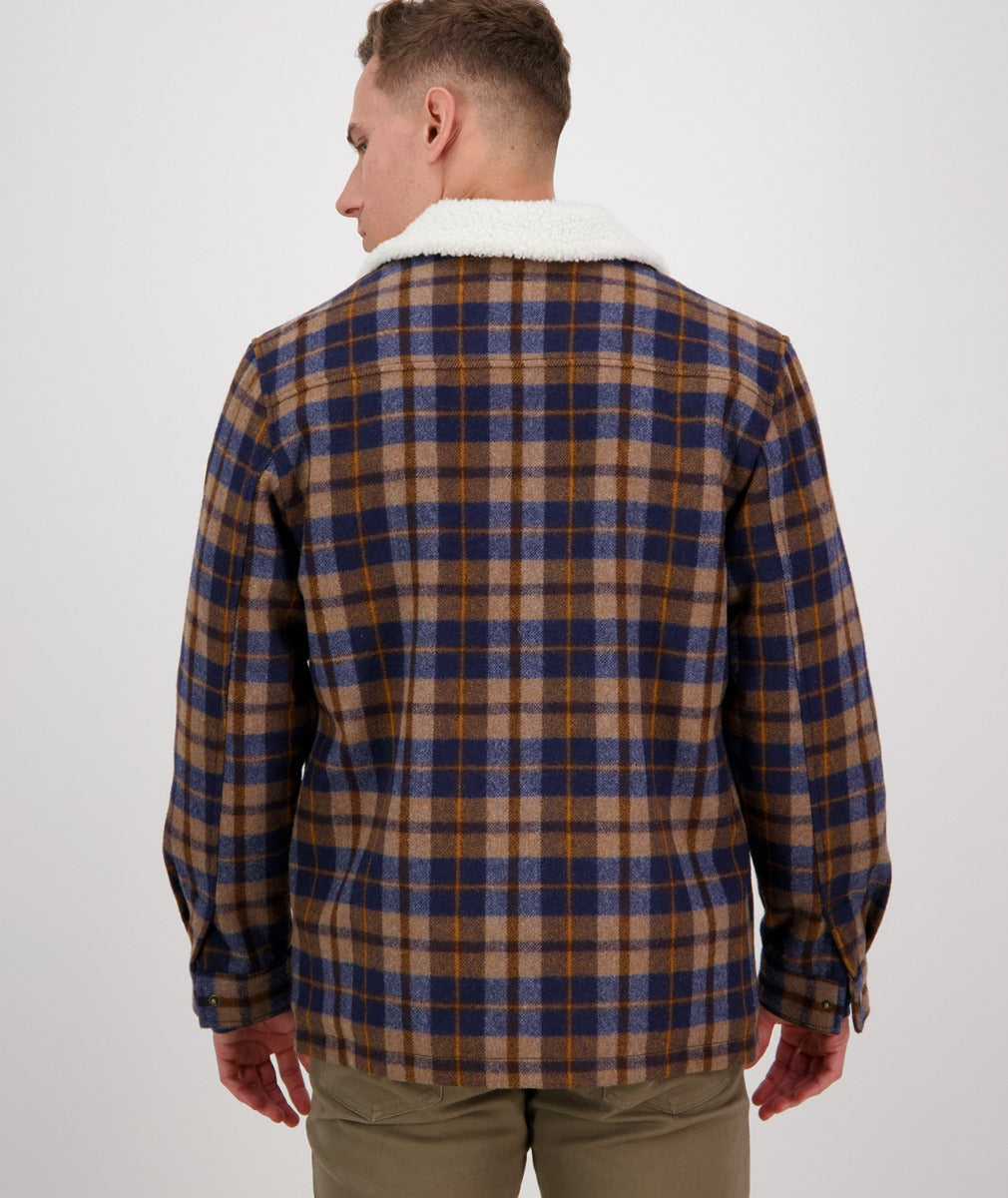 Swanndri Men's Kaituna Sherpa Lined Jacket (Toffee Check)