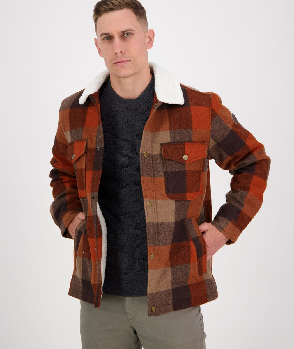 Swanndri Men's Kaituna Sherpa Lined Jacket (Autumn Check)